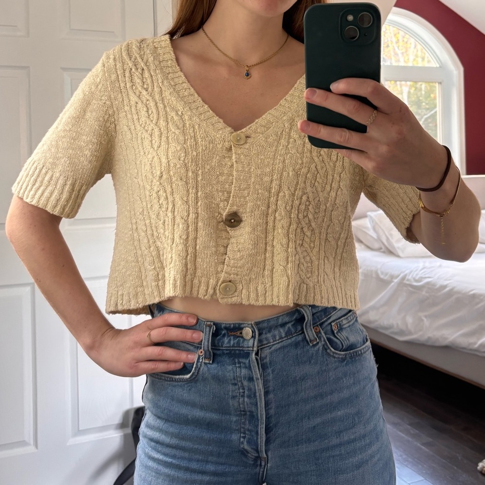 Marie Claire Textured Cream Sweater